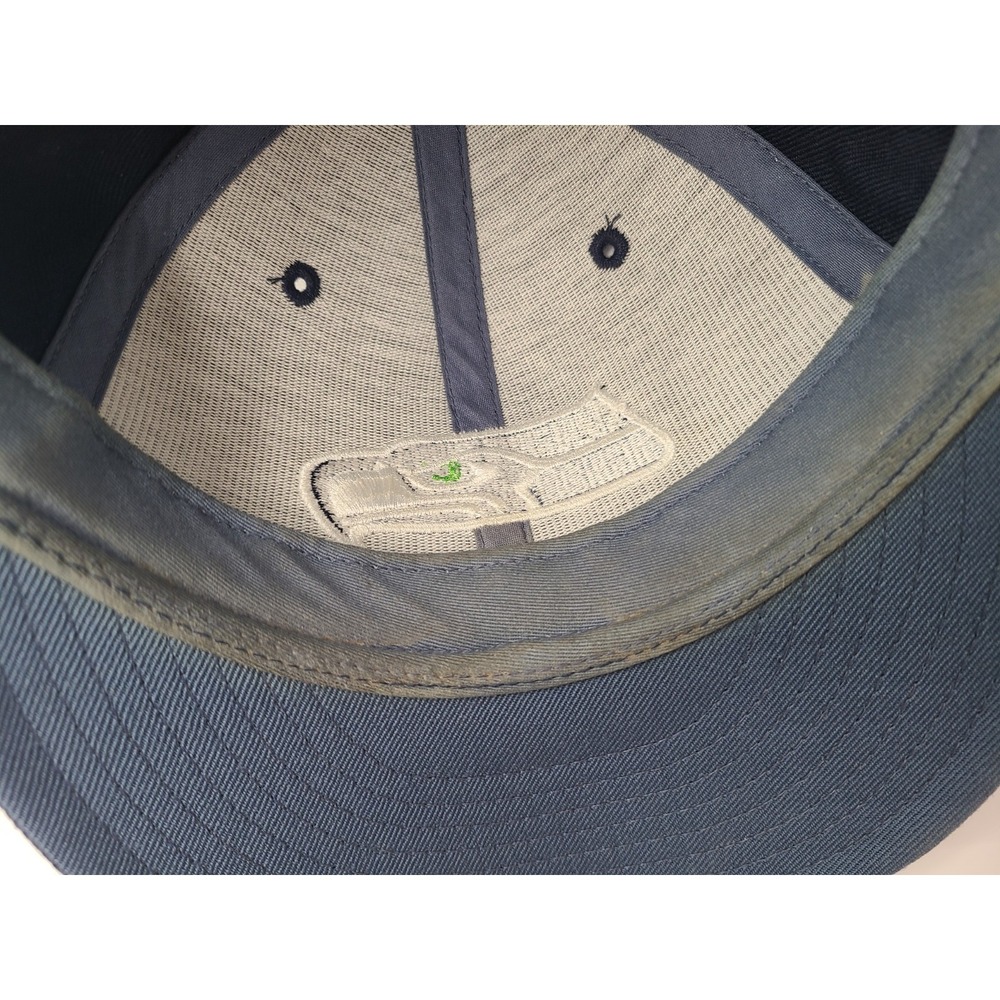 Seattle Seahawks Reebok Fitted 7 7/8 Hat Cap Wool Men Women NFL Football Blue - Picture 11 of 14